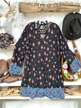 Enchanting Southwestern boho dress W shabby chic prairie gypsy vibe